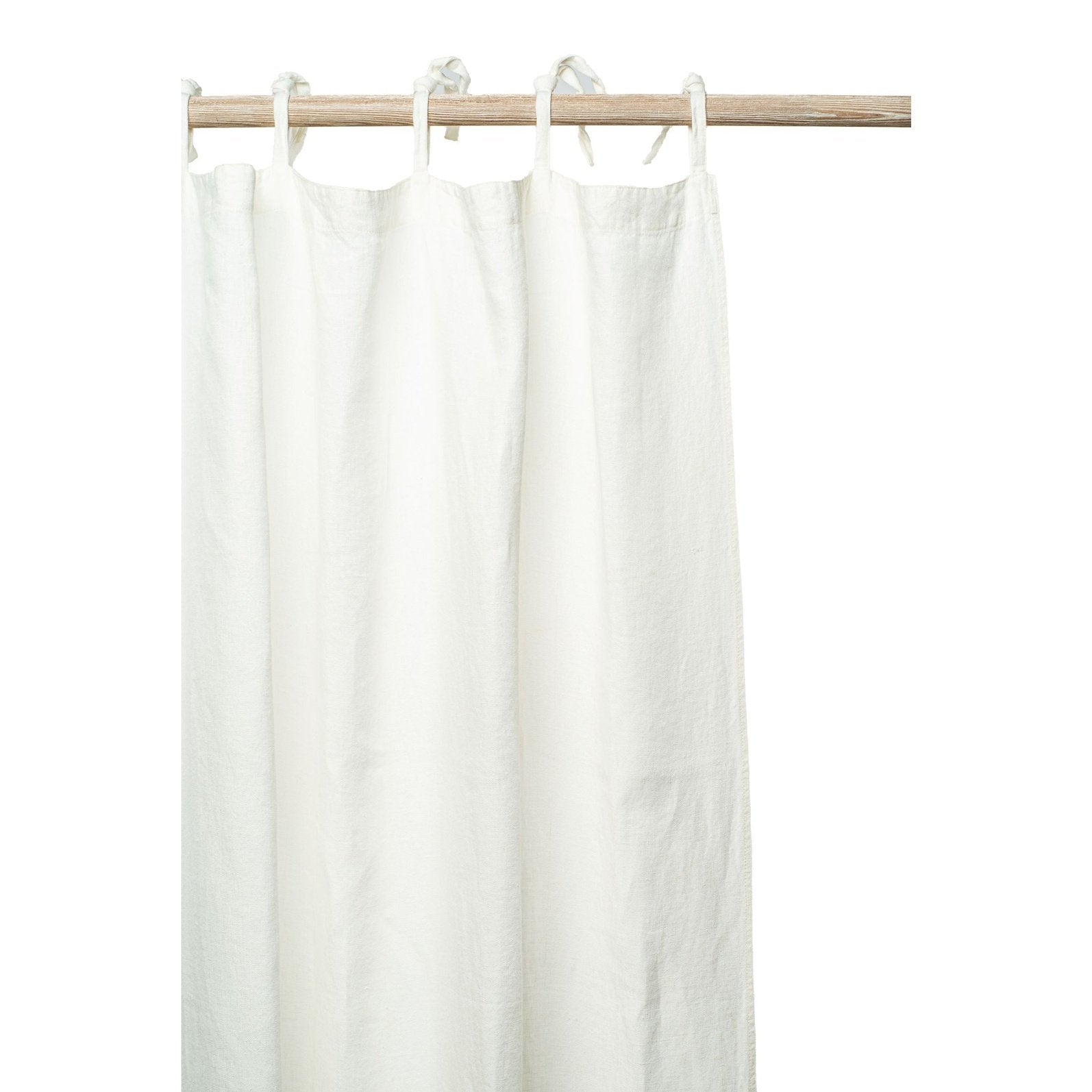Emma Off White Washed Linen Curtain: Stonewashed texture adds warmth & depth to any space.