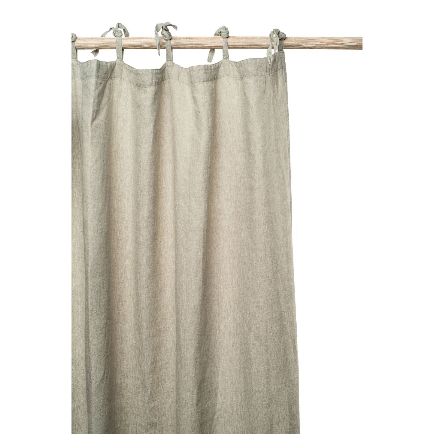Layer the Emma 'Pebble' Linen Curtain with lace for a touch of whimsical charm.