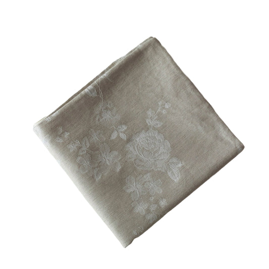 Vierkante kussenhoes | Kate | linnen katoenjacquard | Zand gebroken wit 50 cm x 50 cm