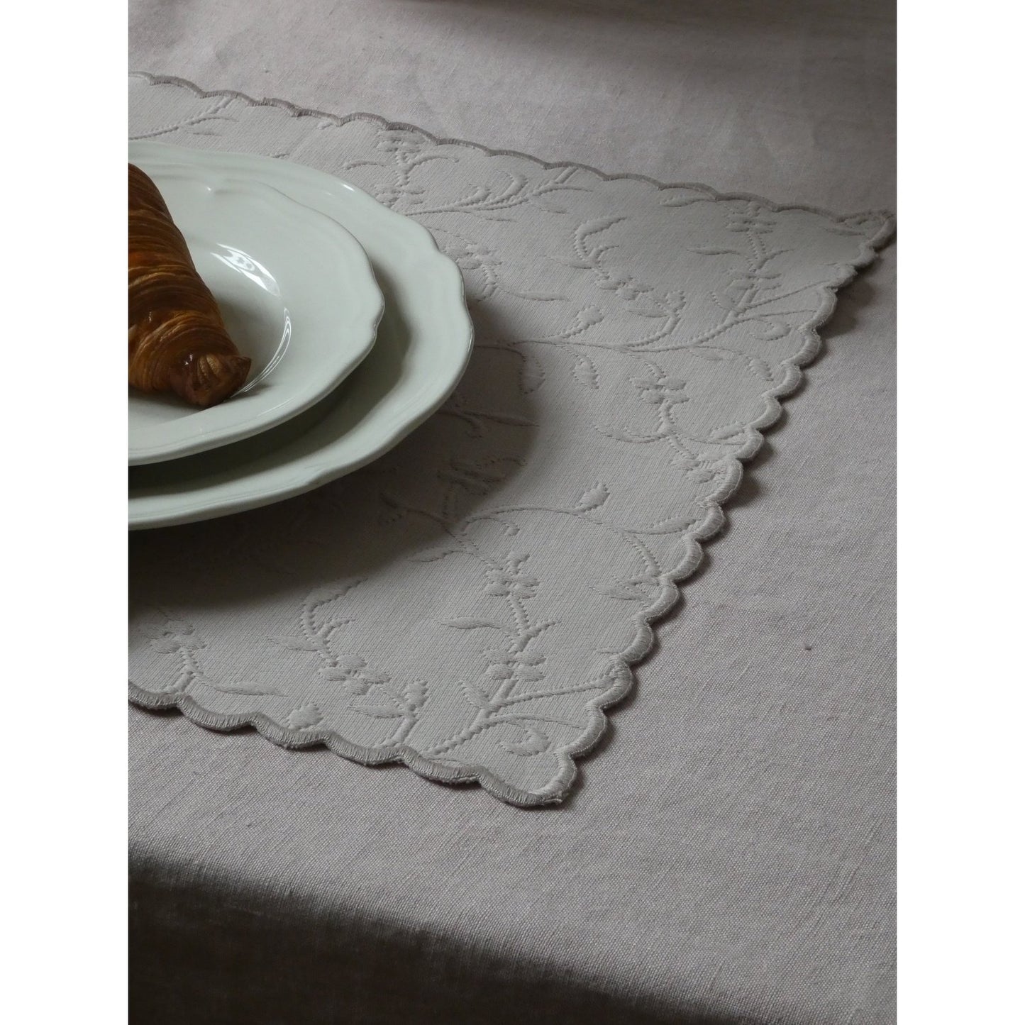 Flora-Tischsets aus gewaschener Jacquard-Baumwolle, 4er-Set – Vieux Rose
