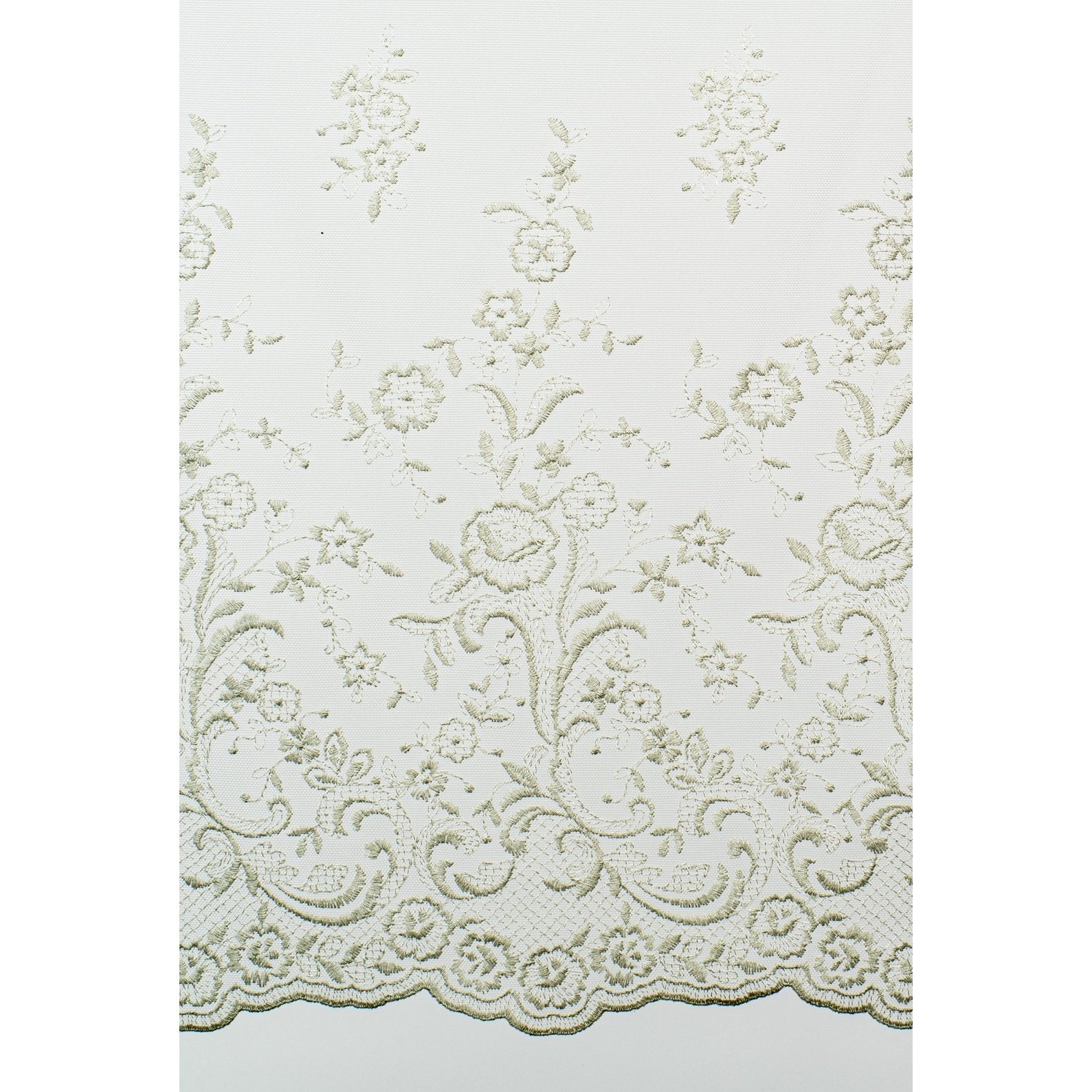 Light Grey Elegant Lace Curtain - Two Sizes Available