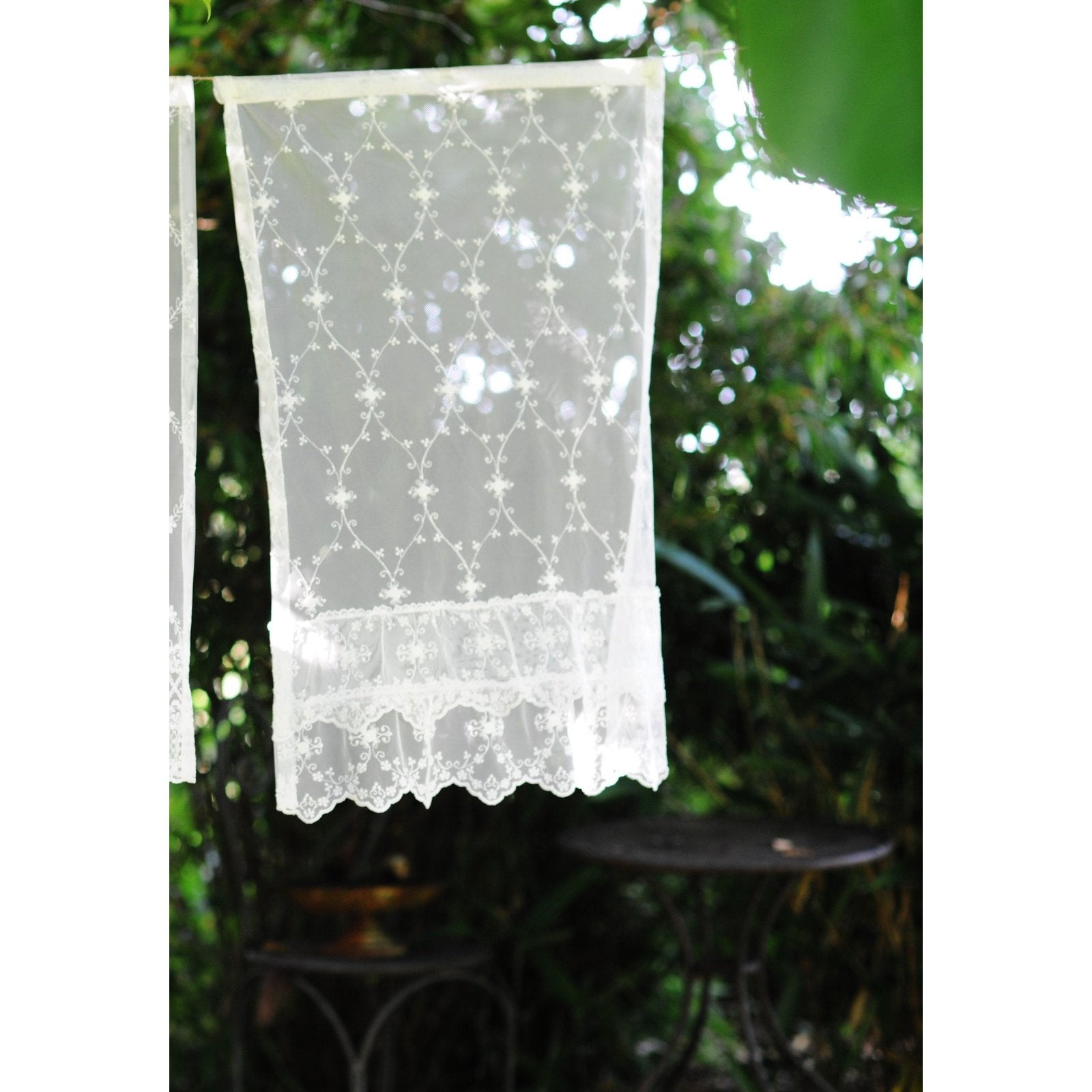Lace Window Panel | Estelle | Embroidered Short Curtain