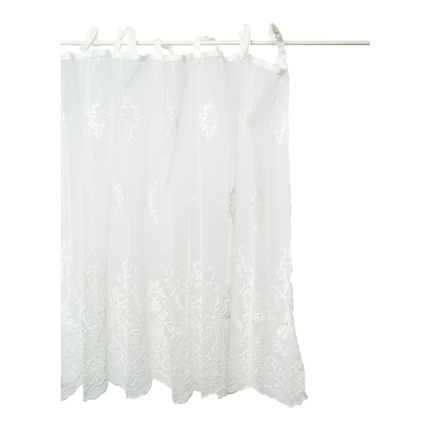 Opulent lace drapery for sophisticated interiors.