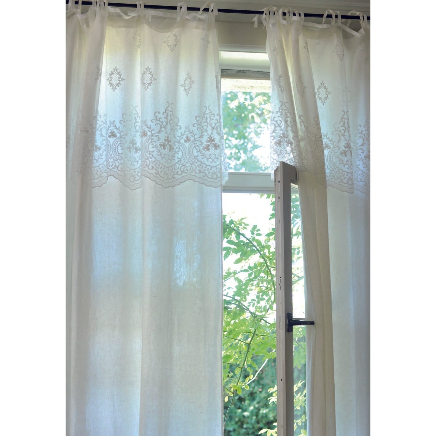Lace window curtain- Off White | Audrey | Embroidered - 180x280 cm