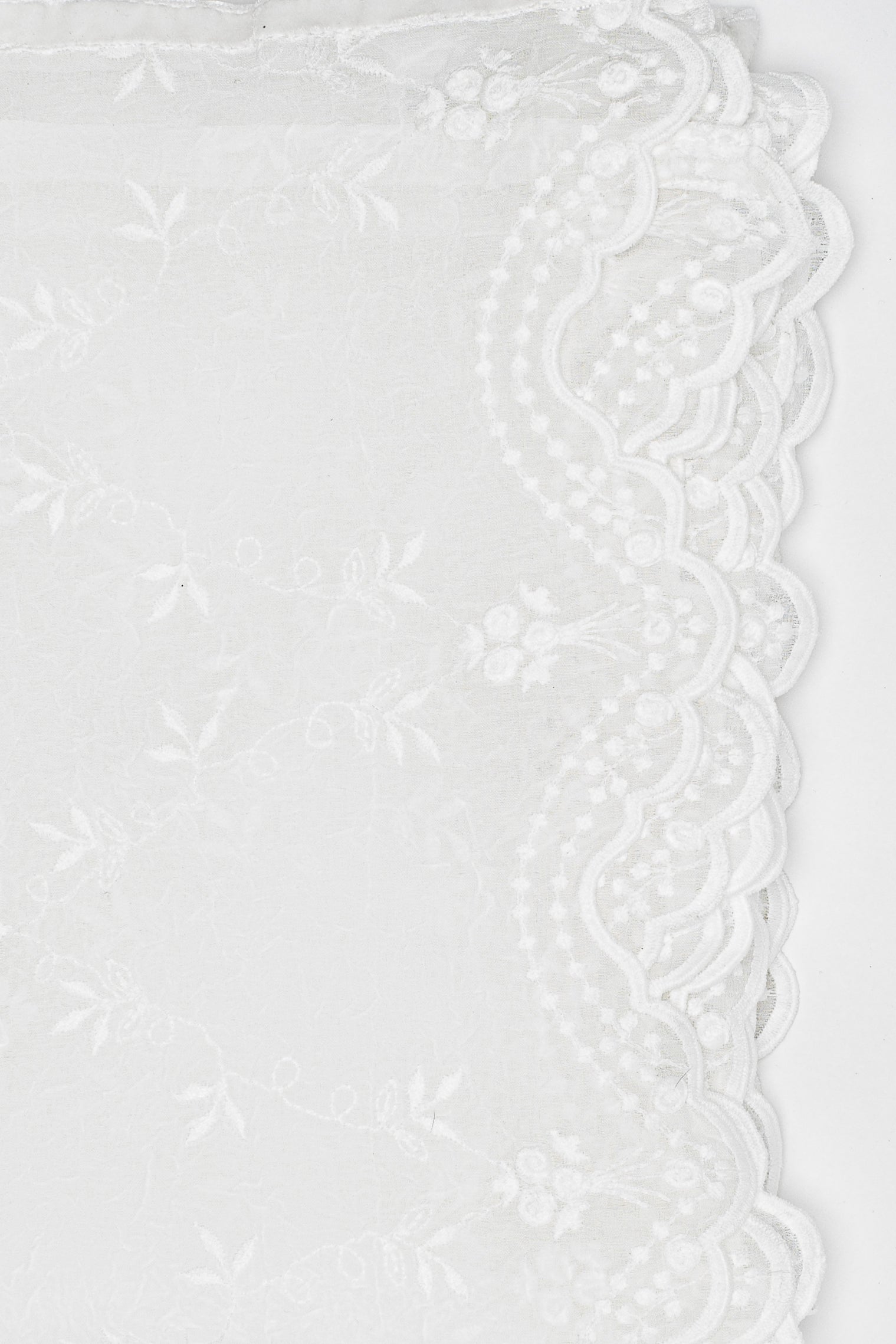 Victoria embroidered voile table cloth - off white and vieux rose – Pimlico
