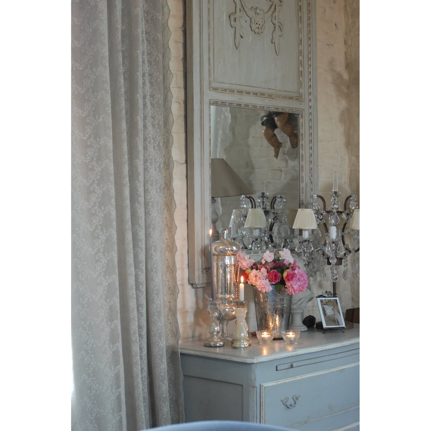Voile Window Panel | Camille | Embroidered Curtain - 3 colors and 2 sizes